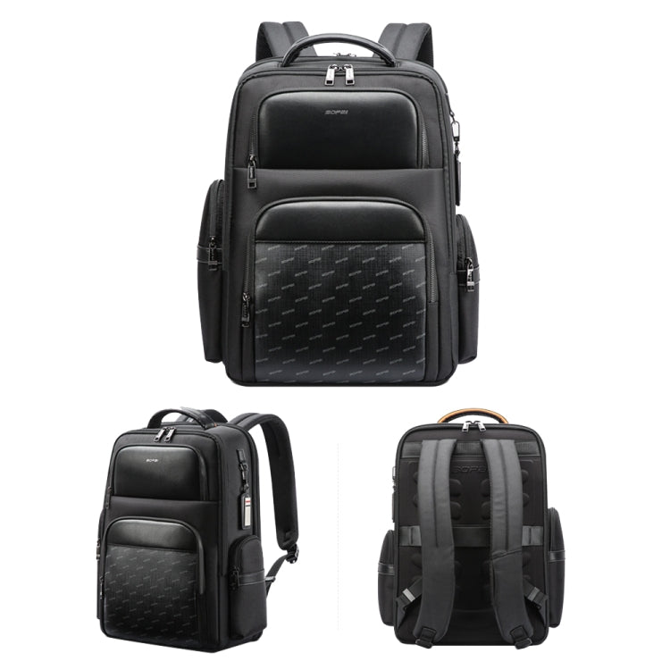 Bopai 61-91911 Large Capacity Business Waterproof Laptop Backpack With USB+Type-C Port(Black) - free shipping - PMC Jewellery - Order now!