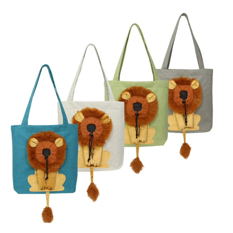 Canvas Expandable Little Lion Shape Cat Bag Small Dog Handbag, Size: Large (Lake Blue) - Pet Storages & Bags by PMC TechLife | Online Shopping South Africa | PMC TechLife | Buy Now Pay Later Mobicred