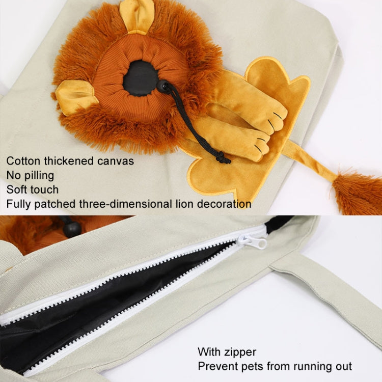 Canvas Expandable Little Lion Shape Cat Bag Small Dog Handbag, Size: Large (Dark Gray) - Pet Bags by PMC TechLife | Online Shopping South Africa | PMC TechLife | Buy Now Pay Later Mobicred