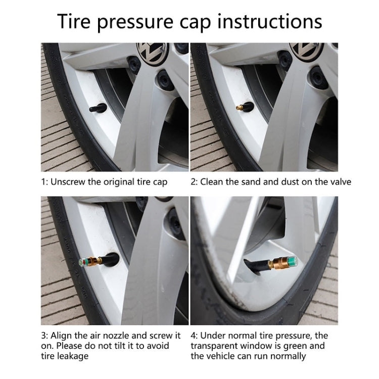 2.4BAR Vehicle Tire Pressure Monitoring Warning Cap, ������: Brass Core - Tire Valve Caps by PMC TechLife | Online Shopping South Africa | PMC TechLife | Buy Now Pay Later Mobicred