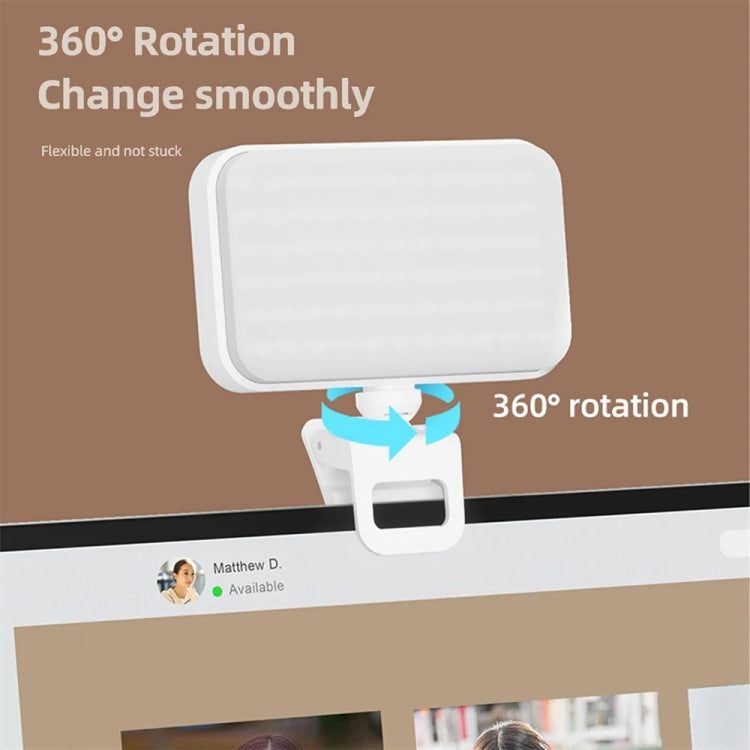 66 LEDs Selfie Fill Light Rechargeable 3 Modes Clip-on Pocket Light For Phone, Laptop, Tablet Meeting(White) - Selfie Light by PMC TechLife | Online Shopping South Africa | PMC TechLife | Buy Now Pay Later Mobicred