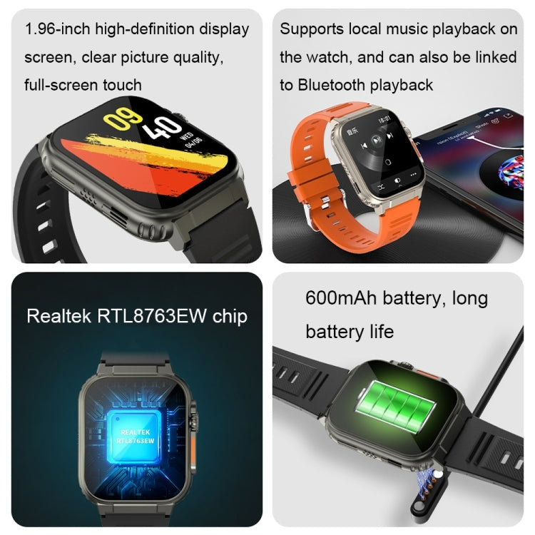 A70 1.96 Inch Health Monitoring Multifunctional IP68 Waterproof Bluetooth Call Smart Watch(Black Steel) - Smart Watches by PMC TechLife | Online Shopping South Africa | PMC TechLife | Buy Now Pay Later Mobicred