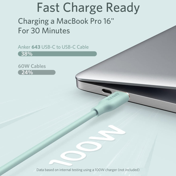 ANKER A8552 Powerline III 0.9m Skin Friendly Dual Type-C Data Cable PD100W Fast Charging Cable(Black) - USB-C & Type-C Cable by ANKER | Online Shopping South Africa | PMC TechLife | Buy Now Pay Later Mobicred