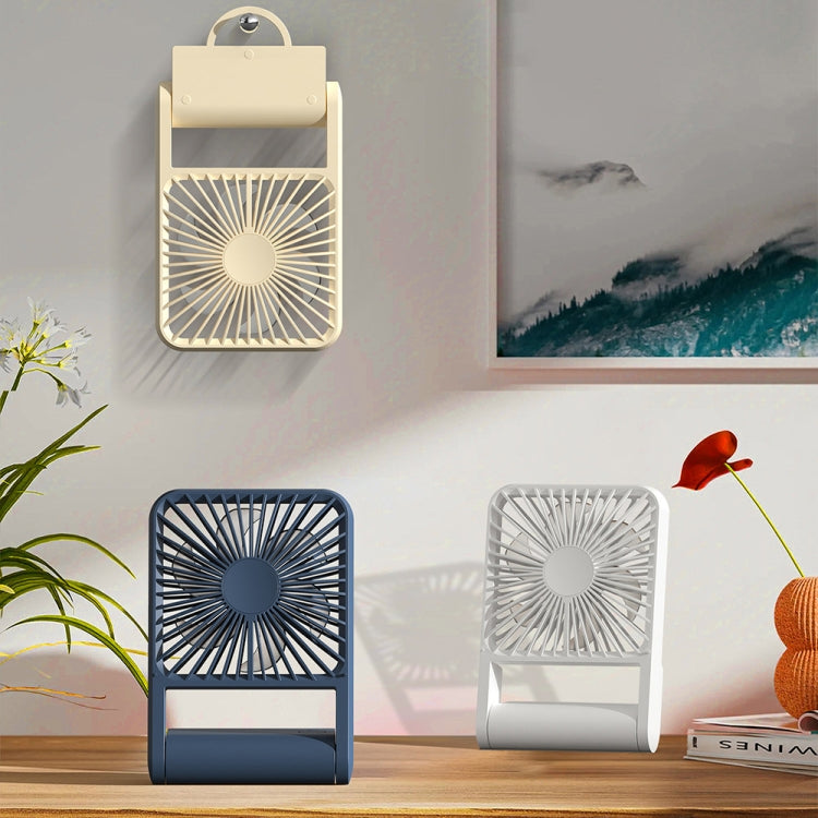 HX-123 USB Charging Wall-mounted Desktop Folding Thin and Light Small Fan(White) - Electric Fans by PMC TechLife | Online Shopping South Africa | PMC TechLife | Buy Now Pay Later Mobicred