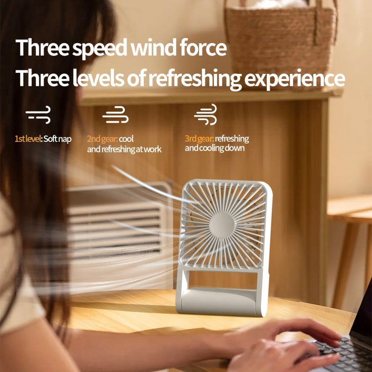 HX-123 USB Charging Wall-mounted Desktop Folding Thin and Light Small Fan(Blue) - Electric Fans by PMC TechLife | Online Shopping South Africa | PMC TechLife | Buy Now Pay Later Mobicred