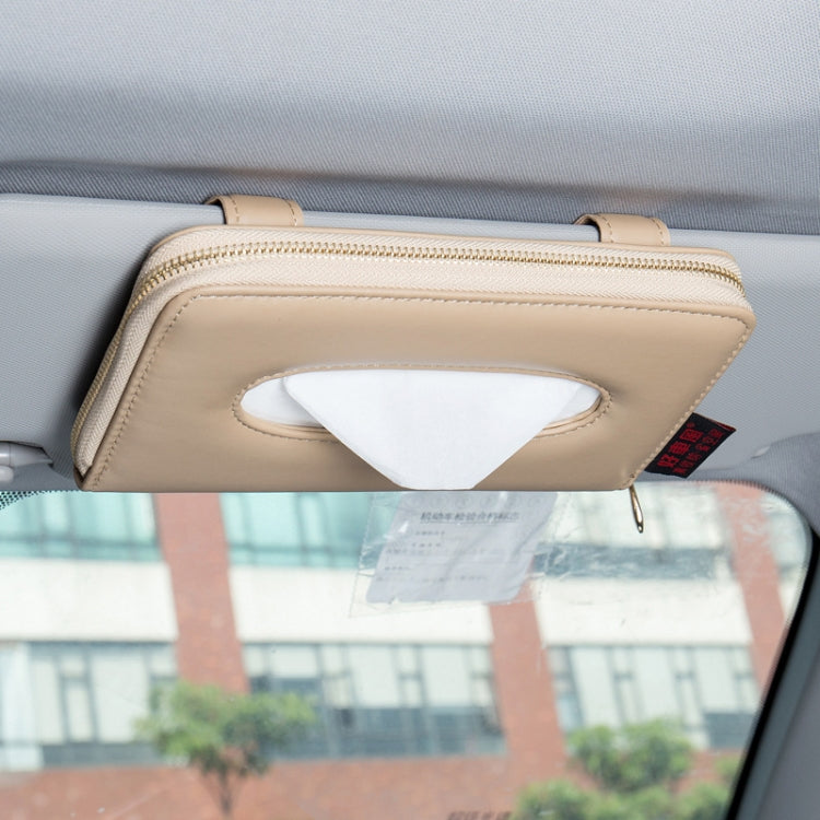 Car Sun Visor Skylight Hanging Tissue Box(H053 Beige) - Stowing Tidying by PMC TechLife | Online Shopping South Africa | PMC TechLife | Buy Now Pay Later Mobicred