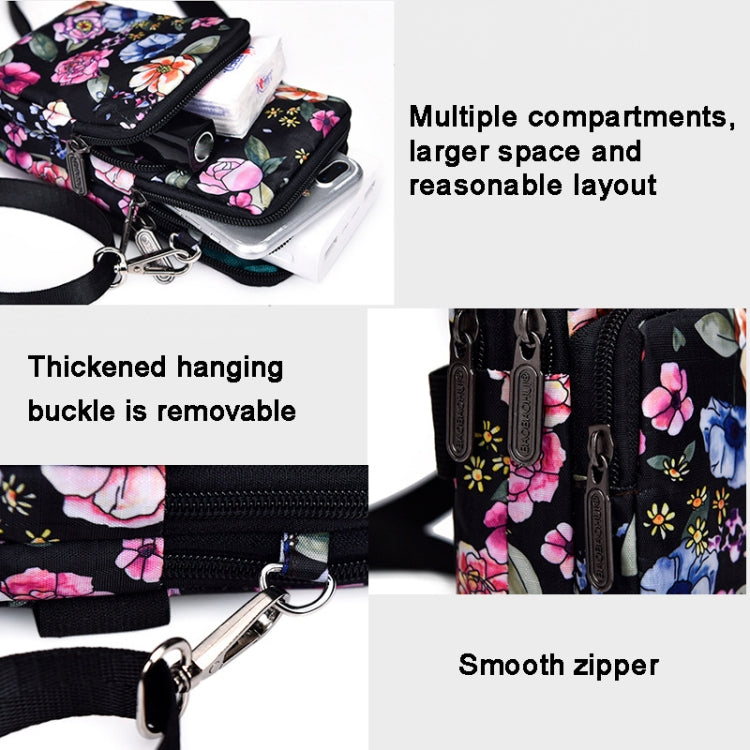 Printed Crossbody Mobile Phone Bag Mini Wallet With Arm Band, Style: Brown Printing - Single-shoulder Bags by PMC TechLife | Online Shopping South Africa | PMC TechLife | Buy Now Pay Later Mobicred