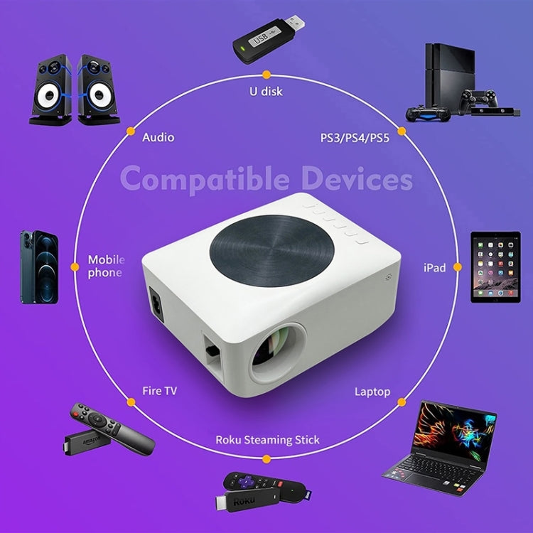 Y2S 1080P Mini LED WiFi Projector Support Wireless Wired Screen Mirroring Youtube Version(EU Plug) - Mini Projector by PMC TechLife | Online Shopping South Africa | PMC TechLife | Buy Now Pay Later Mobicred