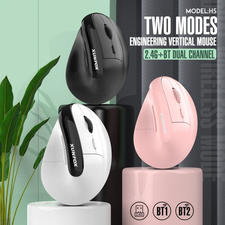 XUNSVFOX H5 Upright Vertical Dual Mode Mouse Rechargeable Wireless Business Office Mouse(Black) - free shipping - PMC Jewellery - Order now!