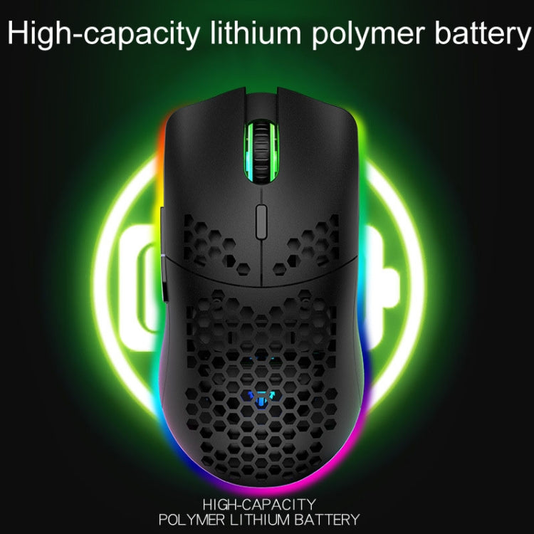 XUNSVFOX XYH80 Hollow Hole Rechargeable Wireless Gaming Mouse RGB Light Computer Office Mouse(Black) - free shipping - PMC Jewellery - Order now!