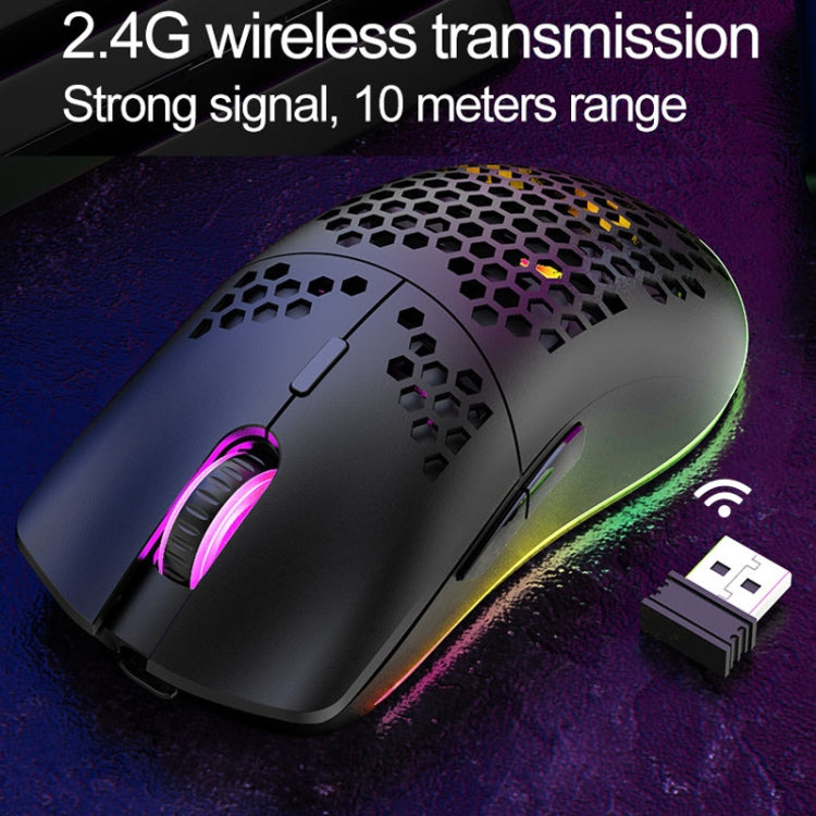 XUNSVFOX XYH80 Hollow Hole Rechargeable Wireless Gaming Mouse RGB Light Computer Office Mouse(Black) - free shipping - PMC Jewellery - Order now!
