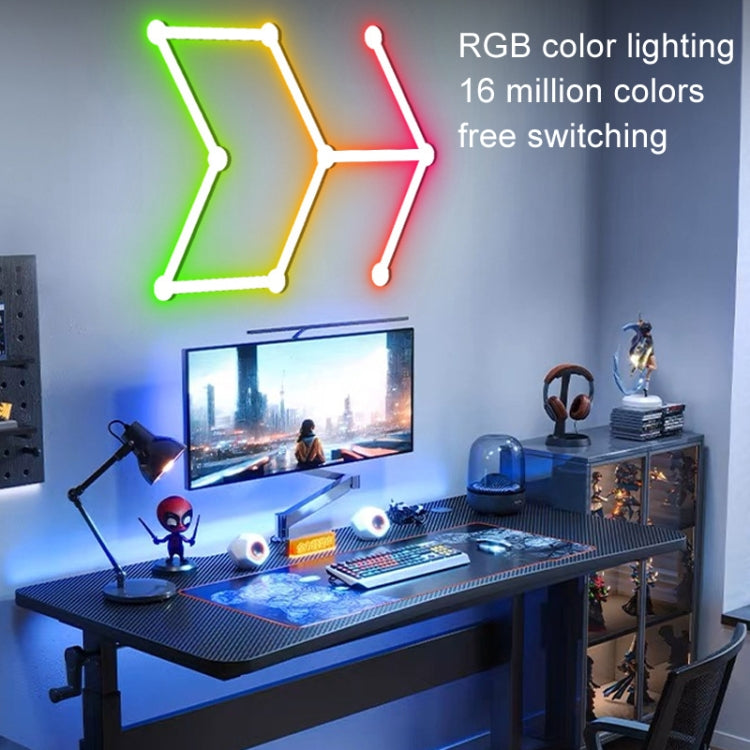 JSK-P22 5V Bluetooth RGB Stitching Light E-Sports Atmosphere Decorative Lamp, Style: 9 Sections+USB To DC Line(White) - Novelty Lighting by PMC TechLife | Online Shopping South Africa | PMC TechLife | Buy Now Pay Later Mobicred