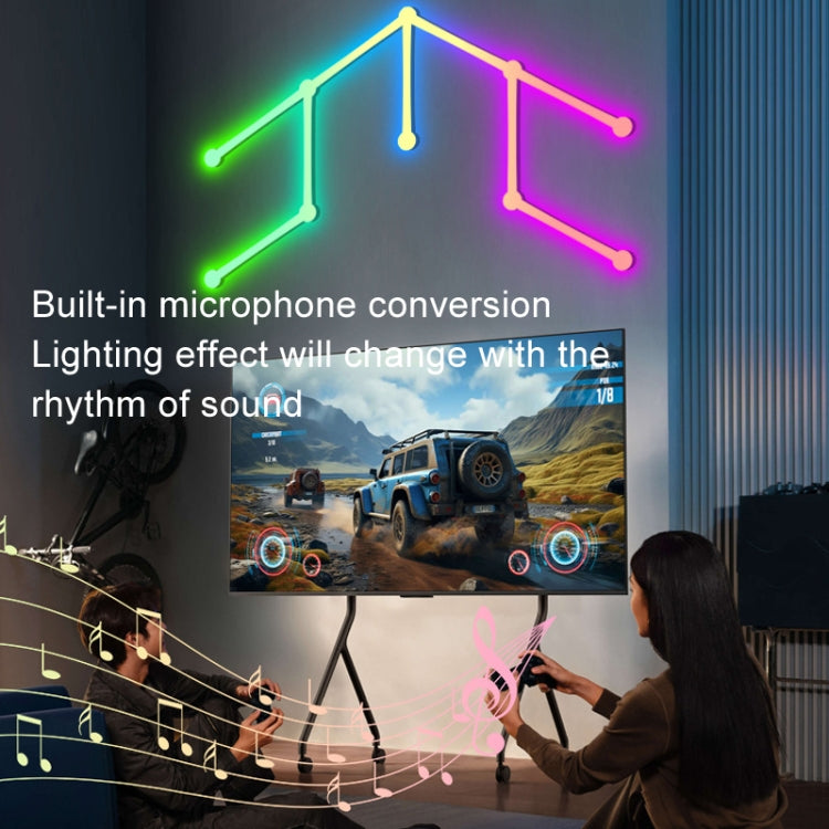 JSK-P22 5V Bluetooth RGB Stitching Light E-Sports Atmosphere Decorative Lamp, Style: 6 Sections+USB To DC Line+UK Plug(Black) - Novelty Lighting by PMC TechLife | Online Shopping South Africa | PMC TechLife | Buy Now Pay Later Mobicred