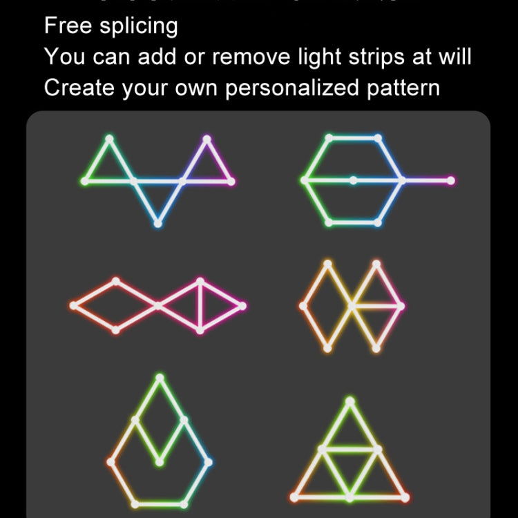 JSK-P22 5V Bluetooth RGB Stitching Light E-Sports Atmosphere Decorative Lamp, Style: 9 Sections+USB To DC Line+UK Plug(White) - Novelty Lighting by PMC TechLife | Online Shopping South Africa | PMC TechLife | Buy Now Pay Later Mobicred