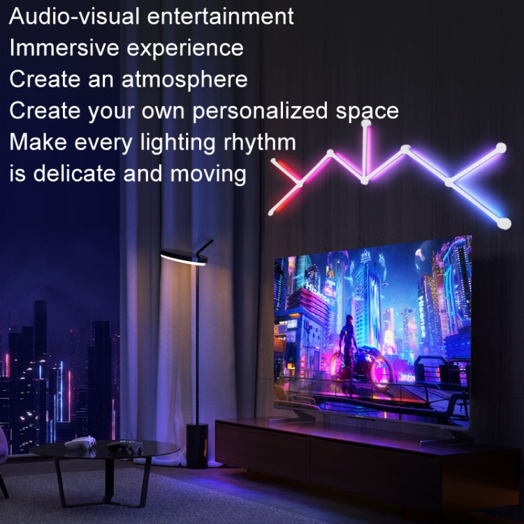 JSK-P22 5V Bluetooth RGB Stitching Light E-Sports Atmosphere Decorative Lamp, Style: 6 Sections+USB To DC Line+EU Plug(White) - free shipping - PMC TechLife - Order now!