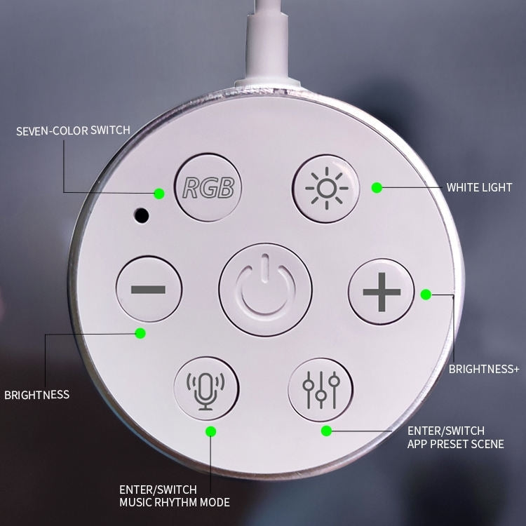 JSK-P22 5V Bluetooth RGB Stitching Light E-Sports Atmosphere Decorative Lamp, Style: 9 Sections+USB To DC Line+UK Plug(White) - Novelty Lighting by PMC TechLife | Online Shopping South Africa | PMC TechLife | Buy Now Pay Later Mobicred