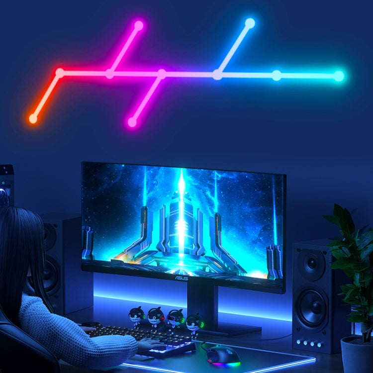 JSK-P26 Smart WiFi Bluetooth Version RGB Direct Illumination Phantom Splicing Light, Support Amazon Alexa / Google Assistant / DuerOS, Style: 9 Sections+US Plug Adapter(White) - Novelty Lighting by PMC TechLife | Online Shopping South Africa | PMC TechLife | Buy Now Pay Later Mobicred