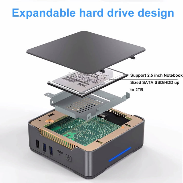 GK3Plus N100 16G+1TB UK Plug 12th Intel Alderlake Dual HDMI+VGA Triple Display 4K HD Pocket Mini PC - Windows Mini PCs by PMc TechLife | Online Shopping South Africa | PMc TechLife | Buy Now Pay Later Mobicred