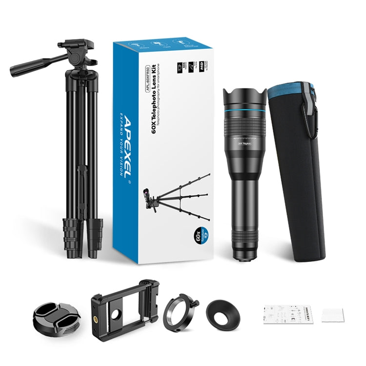 APEXEL 60X Smartphone Telescope Lens With Extendable Tripod Set - free shipping - PMC Jewellery - Order now!