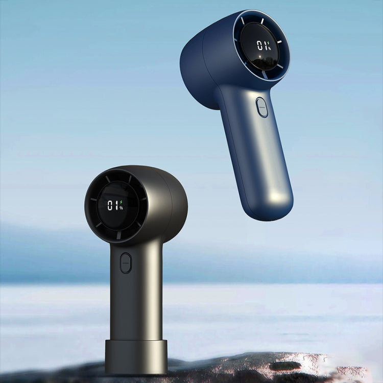 Outdoor Handheld Turbine Digital Display 100-Speed High-Speed Mini Fan, Color: Navy Blue - Electric Fans by PMC TechLife | Online Shopping South Africa | PMC TechLife | Buy Now Pay Later Mobicred
