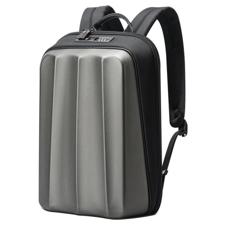 Bopai 61-122579 Large Capacity Hard Shell Password Lock Waterproof Business Laptop Backpack(Grey) - free shipping - PMC Jewellery - Order now!