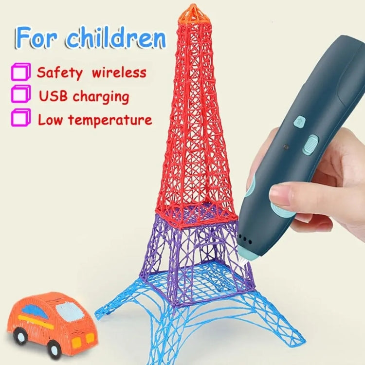 USB Charging Low-Temperature Wireless Graffiti Printing Pen Set Children DIY 3D Painting Pen(Light Blue) - 3D Printer by PMC TechLife | Online Shopping South Africa | PMC TechLife | Buy Now Pay Later Mobicred