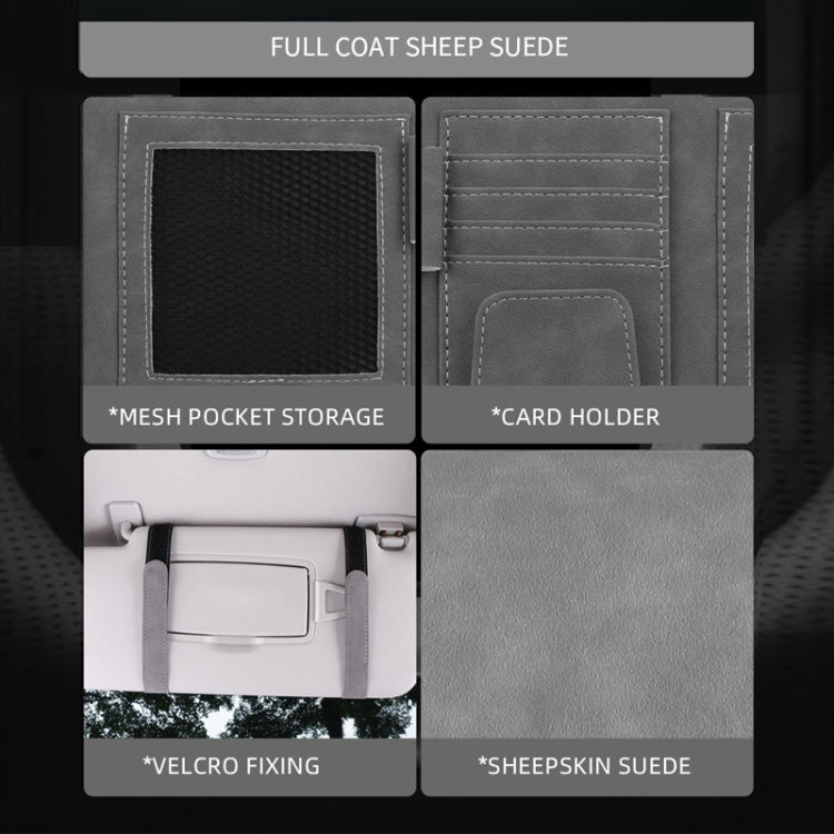 Car Sun Visor Bill Holder Glasses Clip Storage Bag(Grey) - Sunglasses & Glasses Clips by PMC TechLife | Online Shopping South Africa | PMC TechLife | Buy Now Pay Later Mobicred