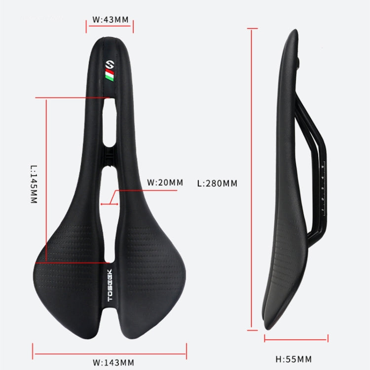 TOSEEK Mountain Bike Saddle Road Bicycle Seat Accessories, Color: Black Red - free shipping - PMC TechLife - Order now!