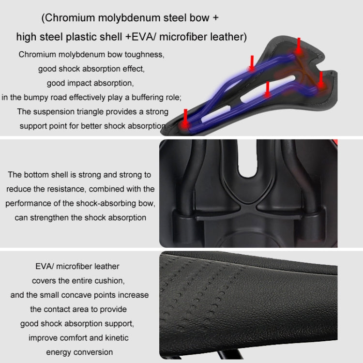 TOSEEK Mountain Bike Saddle Road Bicycle Seat Accessories, Color: Black Red - free shipping - PMC TechLife - Order now!