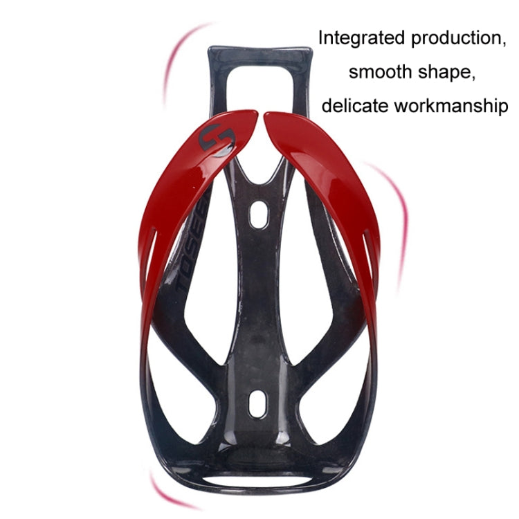 TOSEEK Outdoor Cycling Carbon Fiber Open Water Bottle Cage, Color: Red Glossy - free shipping - PMC TechLife - Order now!