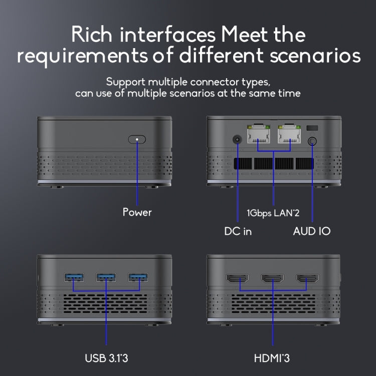 T9 Plus N100 DDR5 16G+1TB US Plug 12th Alder Lake Dual Gigabit LAN+3 HDMI 4K HD Pocket Mini PC - Windows Mini PCs by PMc TechLife | Online Shopping South Africa | PMc TechLife | Buy Now Pay Later Mobicred