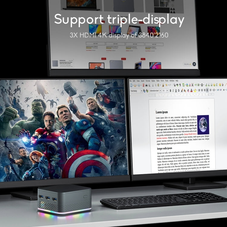 T9 Plus N100 DDR5 16G+256G EU Plug 12th Alder Lake Dual Gigabit LAN+3 HDMI 4K HD Pocket Mini PC - Windows Mini PCs by PMc TechLife | Online Shopping South Africa | PMc TechLife | Buy Now Pay Later Mobicred