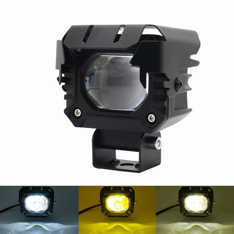Motorcycle Strong Light With Lens Spotlight Electrical Bike Conversion Spotlight Paving Light(White And Yellow Dual Light) - Headlights by PMC TechLife | Online Shopping South Africa | PMC TechLife | Buy Now Pay Later Mobicred