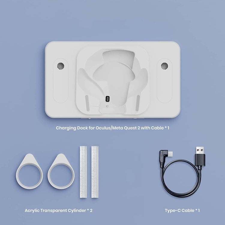For Meta Quest 2 Desktop Bracket VR Glasses Wireless Charger Colorful Light Emitting Base(White) - VR Accessories by PMC TechLife | Online Shopping South Africa | PMC TechLife | Buy Now Pay Later Mobicred