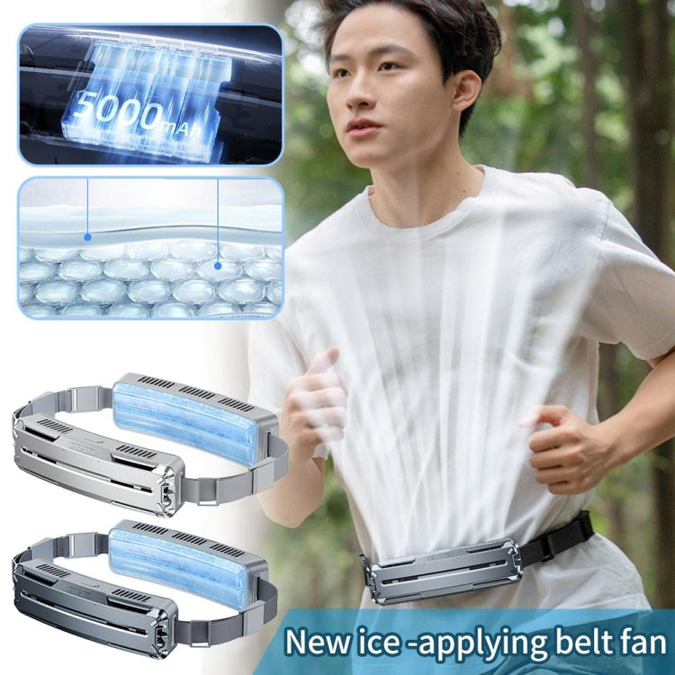 Ice Belt Outdoor Sports Cooling Fan Portable Mini Waist Fan(Silver Gray) - Electric Fans by PMC TechLife | Online Shopping South Africa | PMC TechLife | Buy Now Pay Later Mobicred