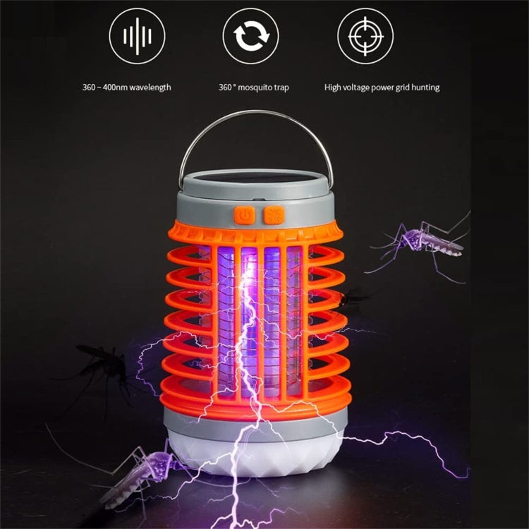 E-SMARTER W890-1 Solar LED Electric Shock Mosquito Light Outdoor USB Rechargeable Lighting Mosquito Trap(Orange) - Repellents by E-SMARTER | Online Shopping South Africa | PMC TechLife | Buy Now Pay Later Mobicred