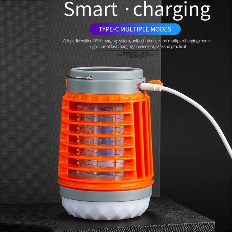 E-SMARTER W890-1 Solar LED Electric Shock Mosquito Light Outdoor USB Rechargeable Lighting Mosquito Trap(Orange) - Repellents by E-SMARTER | Online Shopping South Africa | PMC TechLife | Buy Now Pay Later Mobicred