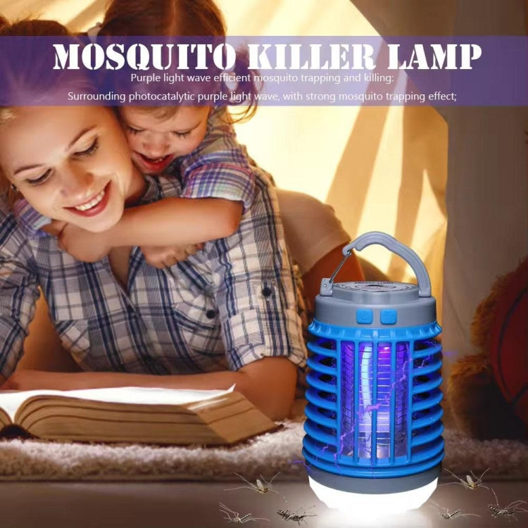 E-SMARTER W890-1 Solar LED Electric Shock Mosquito Light Outdoor USB Rechargeable Lighting Mosquito Trap(Blue) - Repellents by E-SMARTER | Online Shopping South Africa | PMC TechLife | Buy Now Pay Later Mobicred