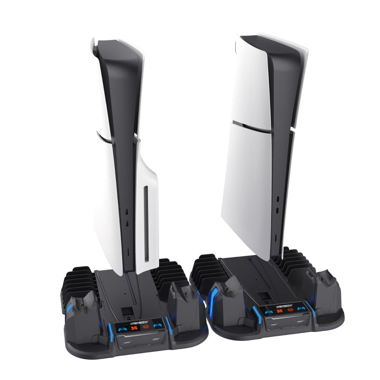 For Sony PS5 Slim PGTECH GP-521 Handle Charging Base Host Cooling Rack With Disc Rack(Black) - free shipping - PMC Jewellery - Order now!