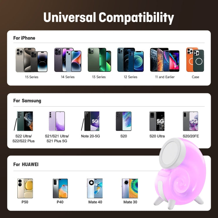 Conch RGB Touch Night Light Magsafe Magnetic Wireless Charger(Colorful) - free shipping - PMC Jewellery - Order now!