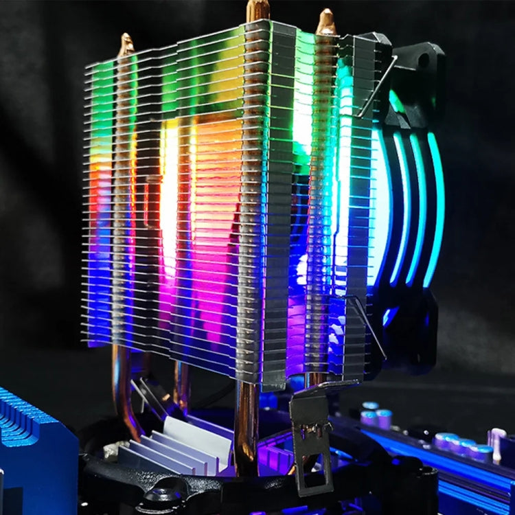 COOLMOON Frost Double Copper Tube CPU Fan Desktop PC Illuminated Silent AMD Air-Cooled Cooler, Style: P2 Magic Moon Edition Single Fan - free shipping - PMC Jewellery - Order now!