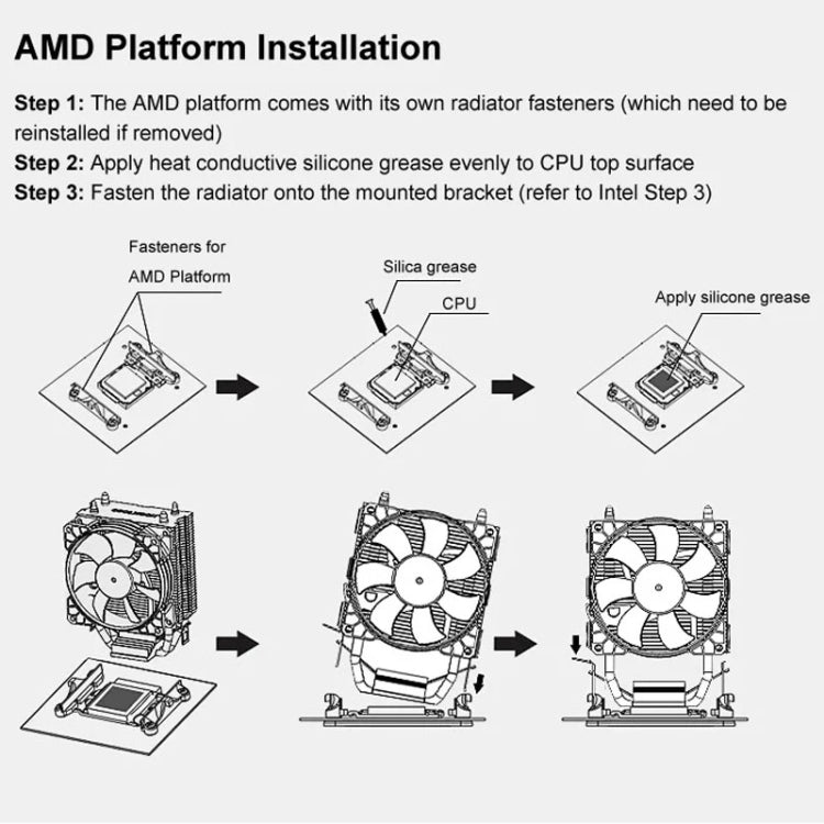 COOLMOON Frost Double Copper Tube CPU Fan Desktop PC Illuminated Silent AMD Air-Cooled Cooler, Style: P22 Magic Moon Edition Double Fan - free shipping - PMC Jewellery - Order now!