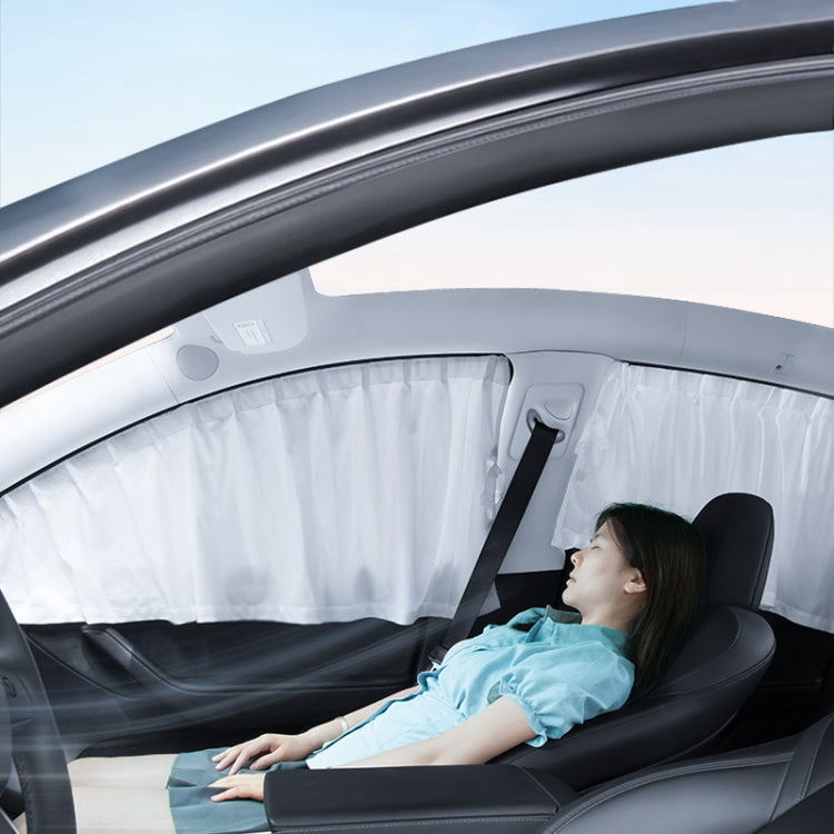 For Tesla Model Y 4pcs White Car Side Window Privacy Sun Protection Curtain - Window Foils & Solar Protection by PMC TechLife | Online Shopping South Africa | PMC TechLife | Buy Now Pay Later Mobicred