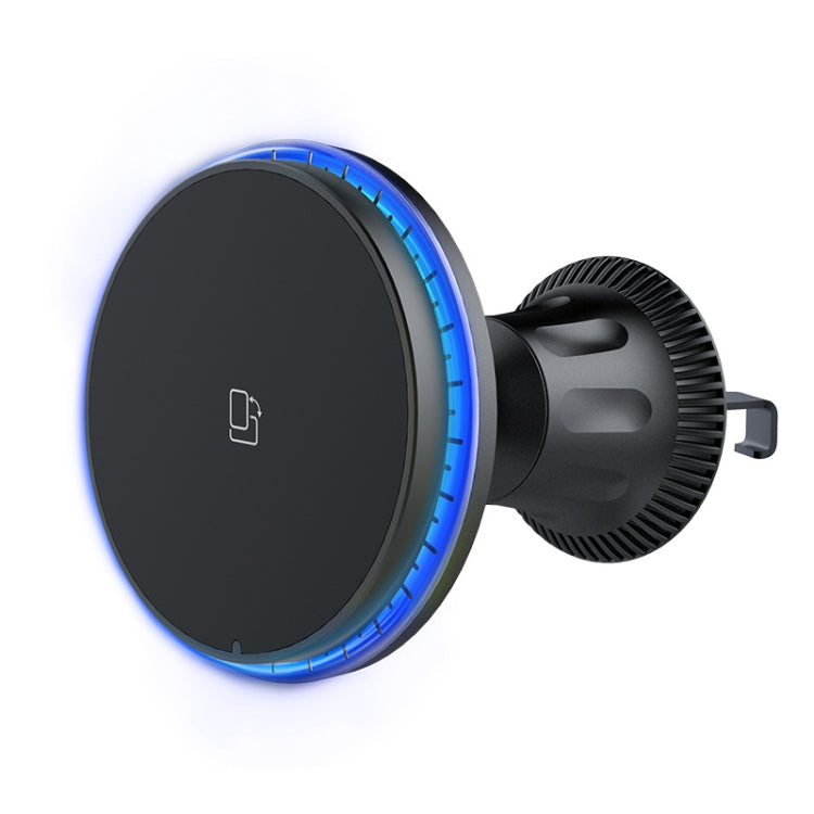Car Magnetic Wireless Charging Cell Phone Holder With Ambient Light, Style: Blue Light - Wireless Charger Holders by PMC TechLife | Online Shopping South Africa | PMC TechLife | Buy Now Pay Later Mobicred