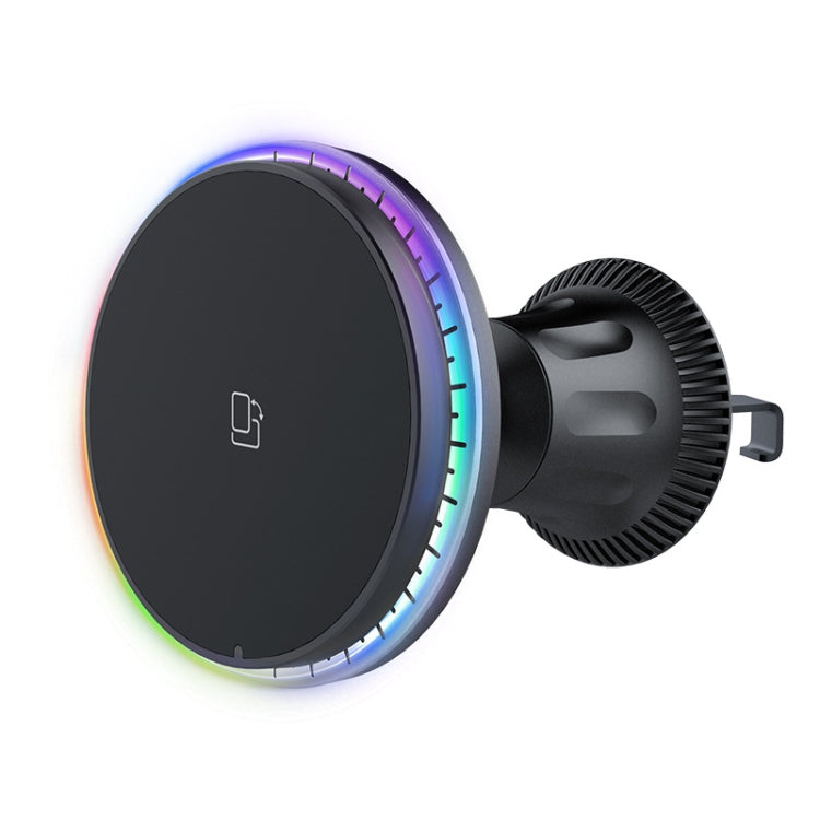 Car Magnetic Wireless Charging Cell Phone Holder With Ambient Light, Style: Colorful Light - Wireless Charger Holders by PMC TechLife | Online Shopping South Africa | PMC TechLife | Buy Now Pay Later Mobicred