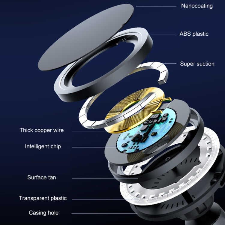 Car Magnetic Wireless Charging Cell Phone Holder With Ambient Light, Style: Blue Light - Wireless Charger Holders by PMC TechLife | Online Shopping South Africa | PMC TechLife | Buy Now Pay Later Mobicred