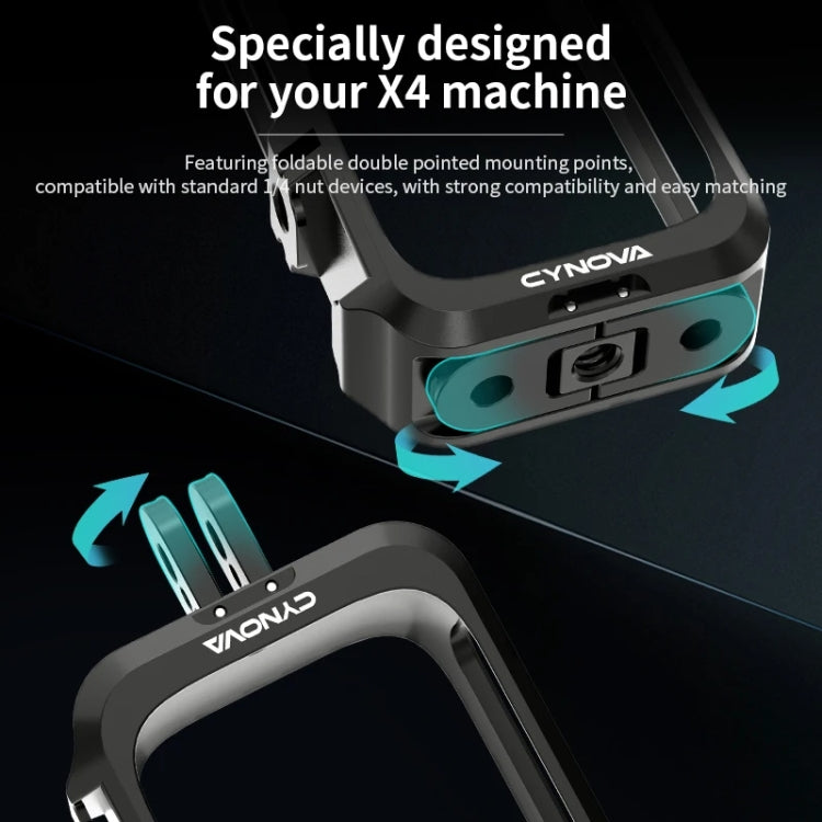 For Insta360 X4 CYNOVA Metal Rabbit Cage + Lens Cover Set Protective Accessories(Black) - free shipping - PMC TechLife - Order now!