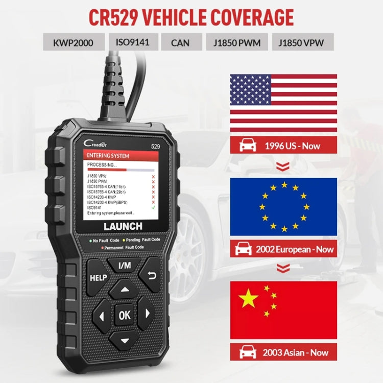 Launch Creader CR529 OBD2 Car Engine Fault Tester Code Scanner(Black) - Code Readers & Scan Tools by Launch | Online Shopping South Africa | PMC TechLife | Buy Now Pay Later Mobicred