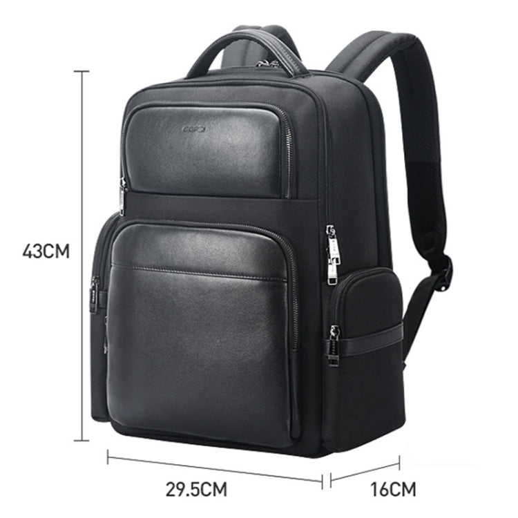 Bopai 61-125031 Large-capacity First-layer Cowhide Business Laptop Backpack With USB+Type-C Port(Black) - free shipping - PMC Jewellery - Order now!