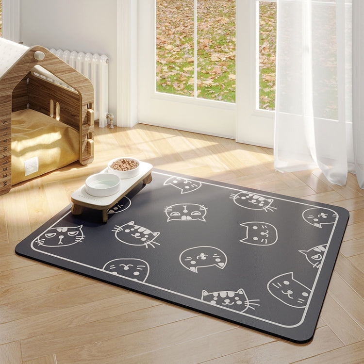 Pet Floor Mat Anti-Tear And Bite Absorbent Feeding Mat Sleeping Anti-Slip Dog Nest Pad, Style: Cats Paradise Deep Gray(50x70cm) - Pads by PMC TechLife | Online Shopping South Africa | PMC TechLife | Buy Now Pay Later Mobicred